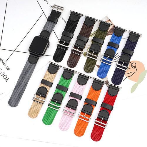 适用苹果apple watch8手表带 新款贝伦perlon编织尼龙表带41 49mm