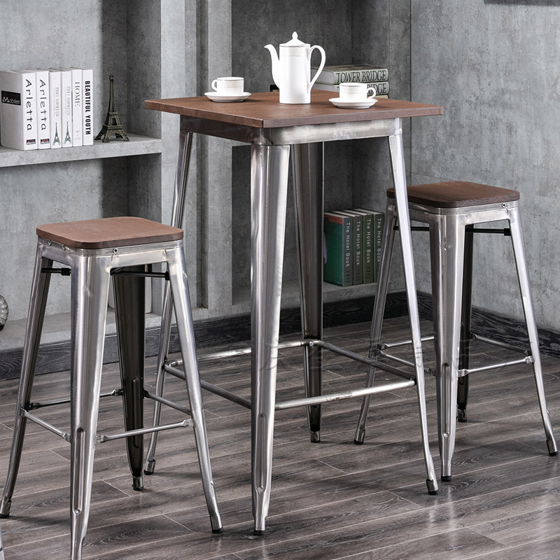 铁艺不锈钢吧台桌高脚桌酒吧餐桌