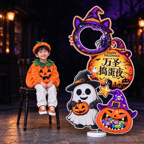 万圣节南瓜灯幽灵KT板摆件