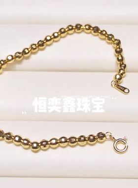 喜平镜珠银手链马赛克链
