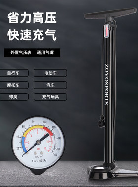 新款高压家用专业公路车打气筒