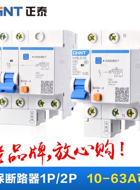 CHNT正泰家用小型漏电保护器触电空气开关带漏电保护1P2P40A63A