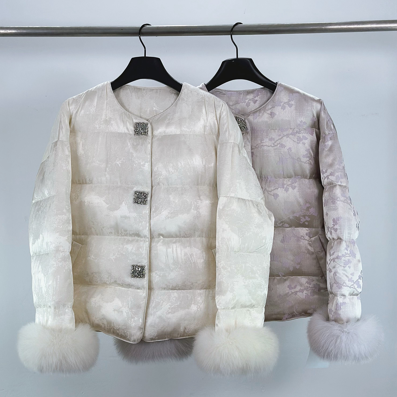 柏多伊俪新中式国风提花羽绒外套