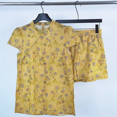 柏多伊俪新中式上衣阔腿裤套装