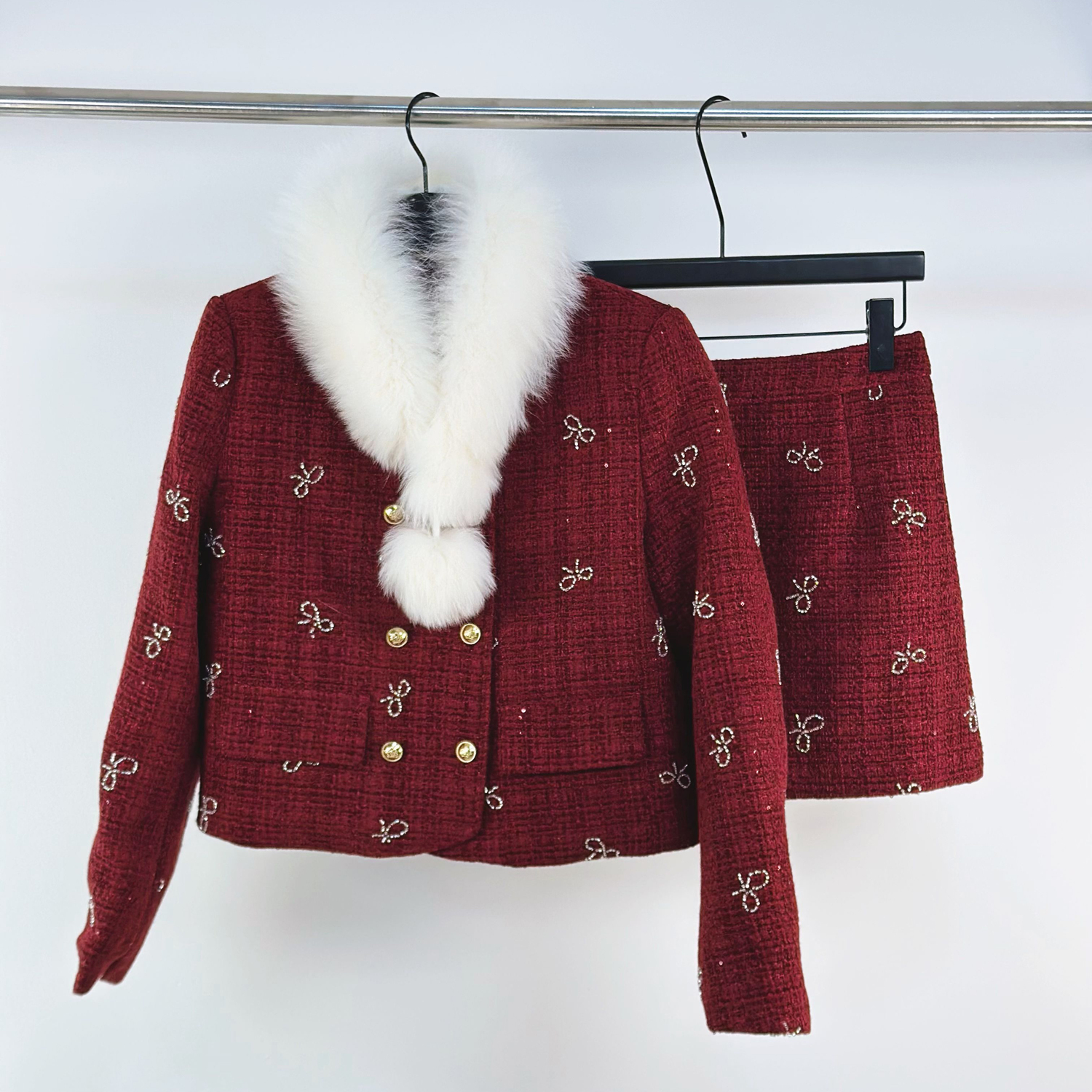 柏多伊俪上衣半身裙小香风套装