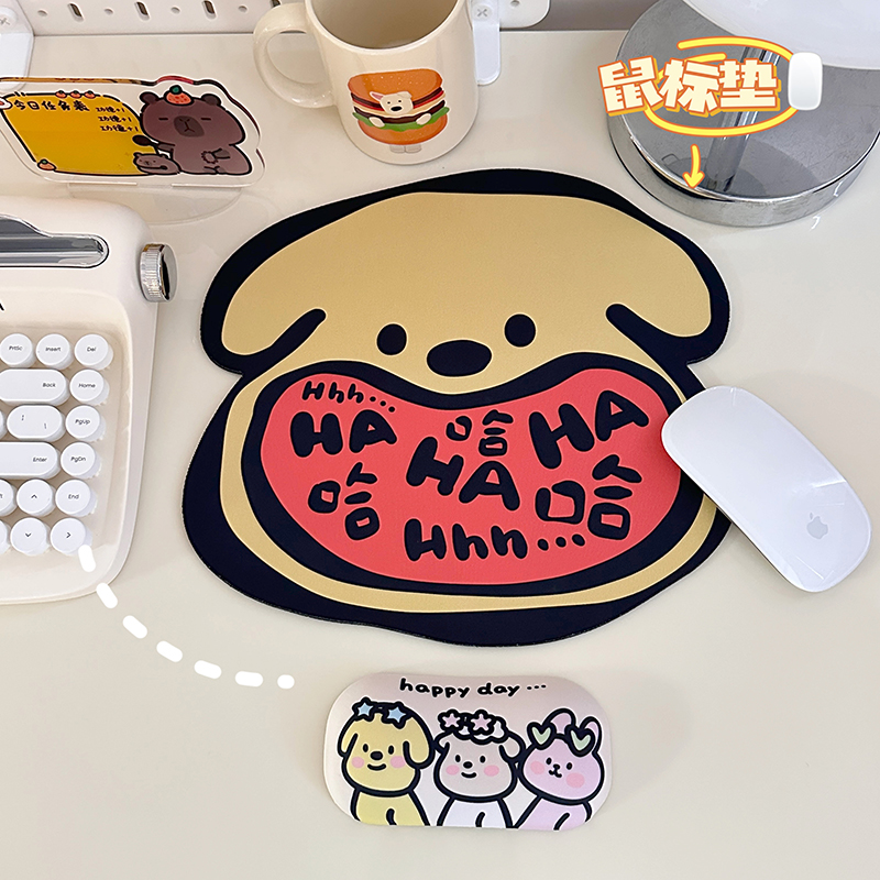 鼠标垫可爱搞怪异型小号桌面垫子