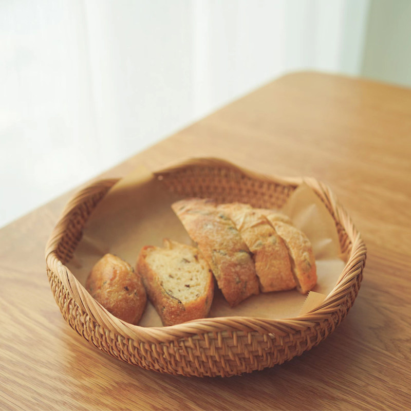 早上好商店|藤编 越南手工编织日式收纳篮水果篮面包篮糖果零食篮