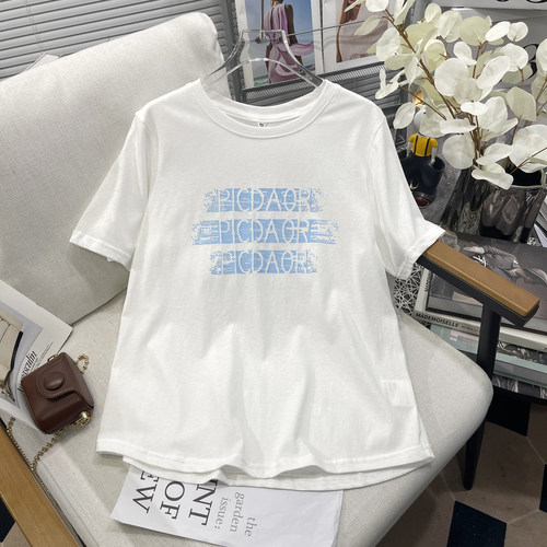 大码女装夏季新款雪花棉短袖T恤