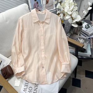 胡子叔大码女装夏季新款简约气质轻薄透气纯色衬衣女胖mm防晒衣潮