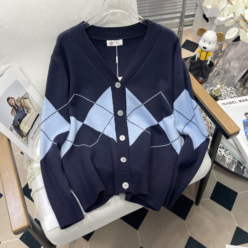 胖mm韩版宽松显瘦毛衣开衫外套