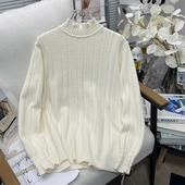 胡子叔大码 毛衣潮 秋冬镂空内搭针织上衣胖mm韩版 女装 半高领打底衫