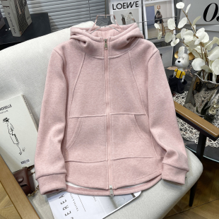 连帽卫衣女胖mm韩版 胡子叔大码 秋冬新款 女装 显瘦加绒加厚外套 大码