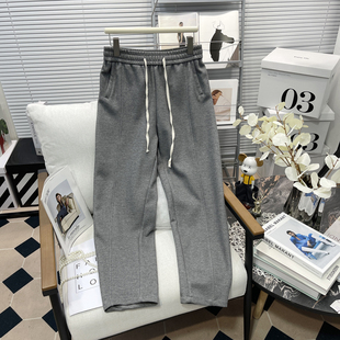 运动裤 胡子叔大码 气质高腰休闲裤 秋显瘦简约通勤萝卜裤 潮 胖mm女装