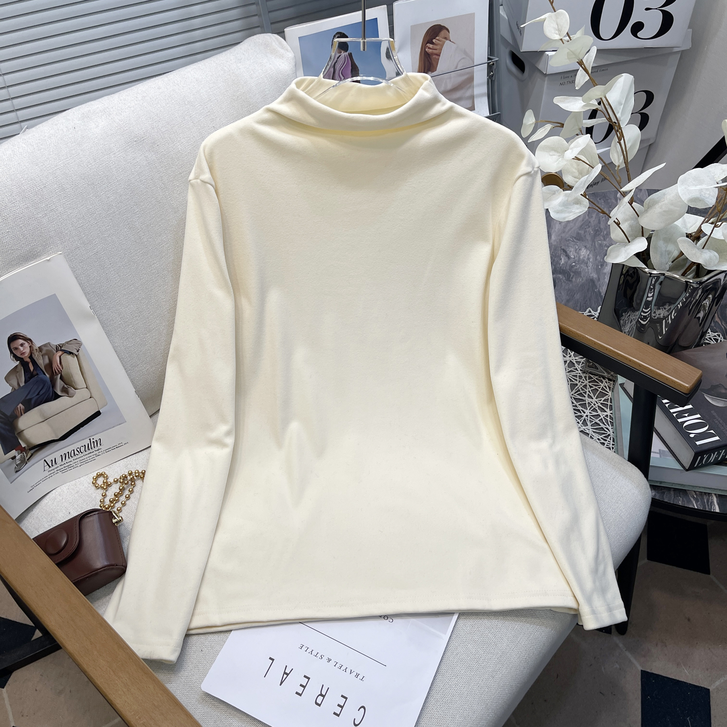 大码女装秋冬新长袖德绒打底衫