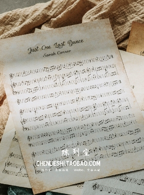 复古乐谱摄影道具做旧明信片摆拍