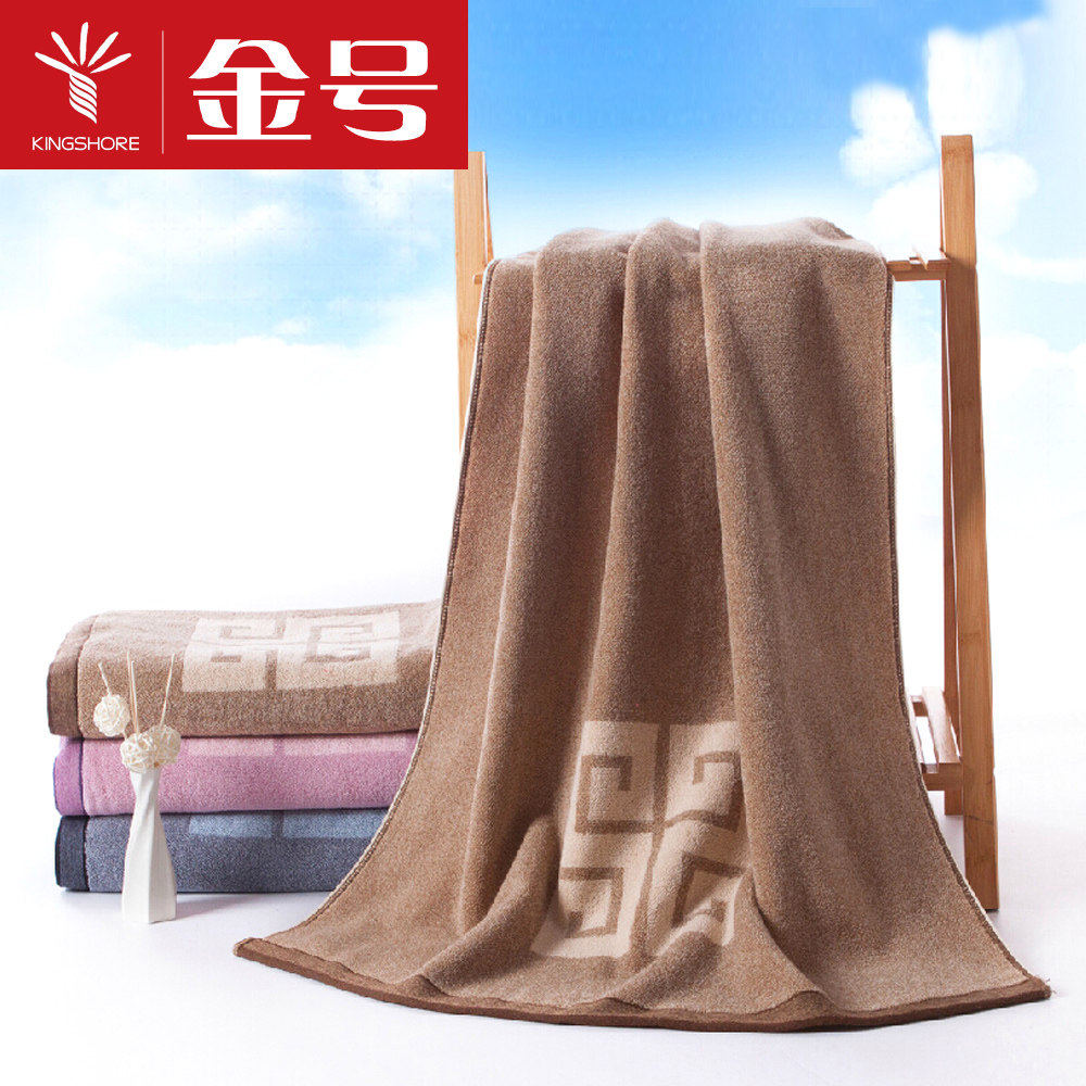 金号纯棉浴巾正品提缎吉祥民族风情全棉加大加厚成人浴巾柔软吸水