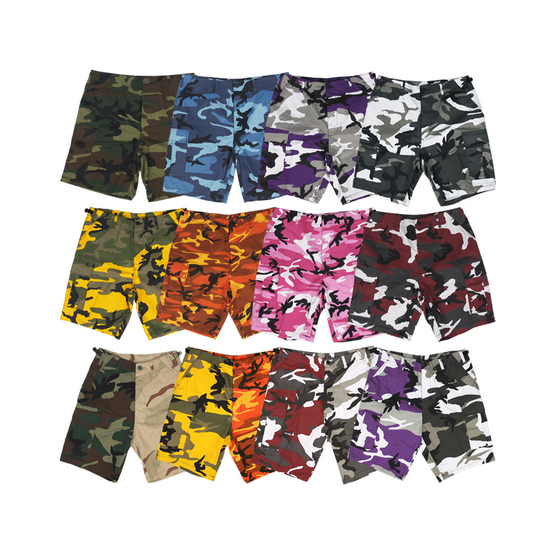 (清仓) ROTHCO Color Camo BDU 迷彩工装拼接短裤 潮流街头五分裤