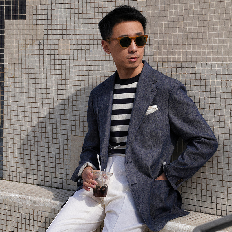 平驳领休闲西服CM牛仔丹宁四季