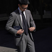 CM那不勒斯皇后中灰色强捻羊毛三防全麻衬定制西服套装 114