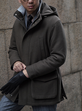 CM那不勒斯皇后秋冬羊绒混纺防泼溅充棉N3B可拆连帽防寒夹克