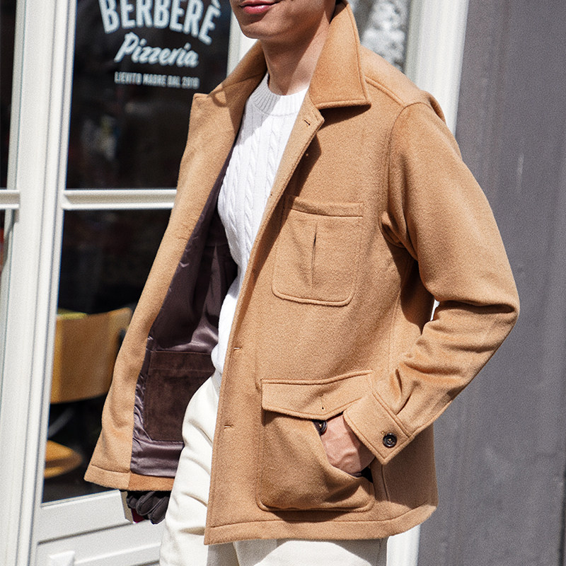 CM那不勒斯皇后经典驼色全羊毛法式五袋工装翻领夹克153,男装,夹克,淘宝优惠券,粉丝福利购,淘宝优惠卷