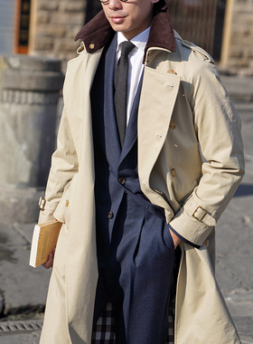 CM那不勒斯皇后卡其色骑兵斜纹全棉防泼溅战壕风衣157