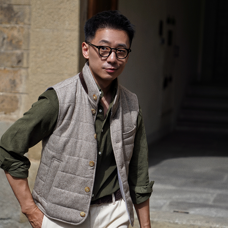 CM那不勒斯皇后米绿小千鸟秋冬休闲防寒纽扣背心马甲442