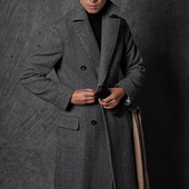 CM那不勒斯皇后意大利产蚕丝羊毛混纺阿尔斯特领马球大衣257