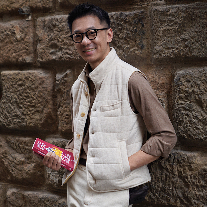 CM那不勒斯皇后米白色丝羊毛充棉纽扣秋冬休闲防寒背心马甲160