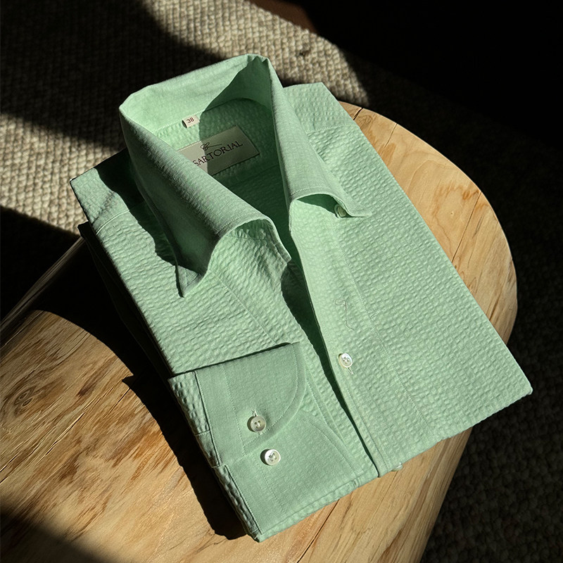 CM那不勒斯皇后薄荷绿苎麻混纺泡泡纱意式休闲男士长袖衬衫446,男装,衬衫,淘宝优惠券,粉丝福利购,淘宝优惠卷