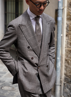 CM那不勒斯皇后意大利Drago skyfall奶咖色亲王格法兰绒套装373