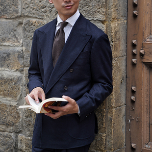 CM那不勒斯皇后意大利Drago 409 Rugby蓝黑防水自然弹法兰绒套装