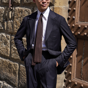 CM那不勒斯皇后意大利Drago 407 Vantage130支深藏青斜纹套装