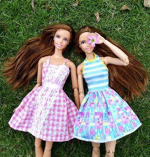女孩玩具正散货6分娃换装 配件ST超模FR PP连衣裙吊带伞裙 娃娃服装