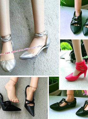 6分娃娃正散配件鞋子Poppy Parker可儿momoko可穿 玛丽珍鞋尖头鞋