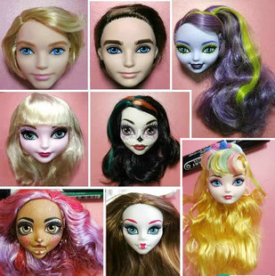 正散货玩具怪物高中鱼妹基血幽灵柴郡猫雪松木头人娃娃头植发改妆