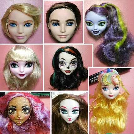 正散货玩具怪物高中鱼妹基血幽灵柴郡猫雪松木头人娃娃头植发改妆