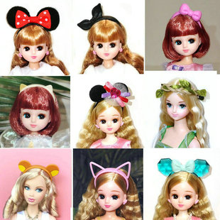 现货正散娃娃配件米奇猫耳朵兔耳朵发箍发卡可儿凯莉licca珍妮用