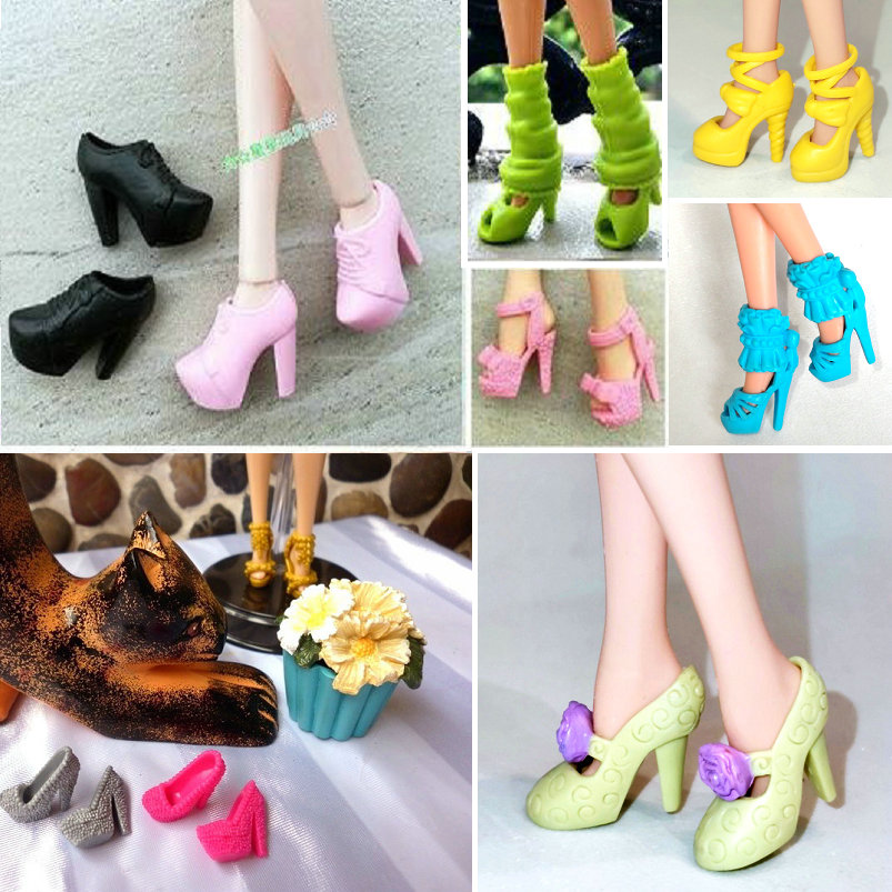 超模芭芘心怡娃娃配件高跟鞋玩具