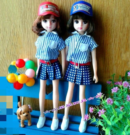 日本娃娃新款6分娃丽佳娃娃服饰配件棒球帽嘻哈帽鸭舌帽运动鞋