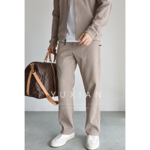 抗皱高弹松紧休闲裤 户外蜂巢轻量运动风长裤 压空气感 直筒 零