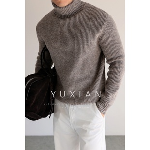 【100%重磅粗纺羊毛】意式老钱复古高领毛衣加厚针织长袖保暖冬季