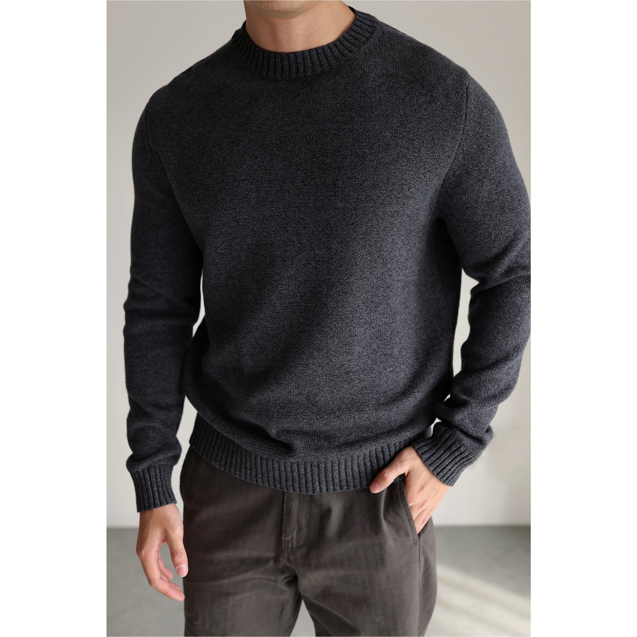 YUXIAN美式复古全棉幻彩纱线圆领针织长袖毛衣休闲通勤男士秋冬,男装,针织衫/毛衣,淘宝优惠券,粉丝福利购,淘宝优惠卷