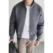 外套保暖加厚简约休闲商务男冬季 YUXIAN美式 复古立领针织毛衣长袖