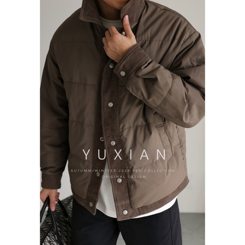 YUXIAN复古翻领90白鸭绒羽绒服