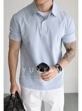 【珠地长绒棉】假两件凉感Sorona翻领Polo衫短袖休闲商务T恤春夏