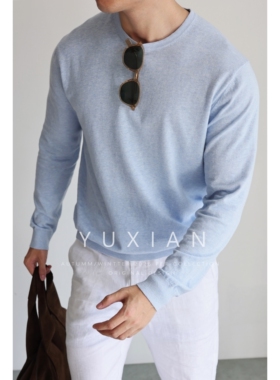 【可机洗亚麻】轻盈亚麻SUPIMA匹马棉混纺透气针织长袖休闲春夏季