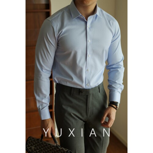 YUXIAN弹力抗皱无痕商务休闲衬衫
