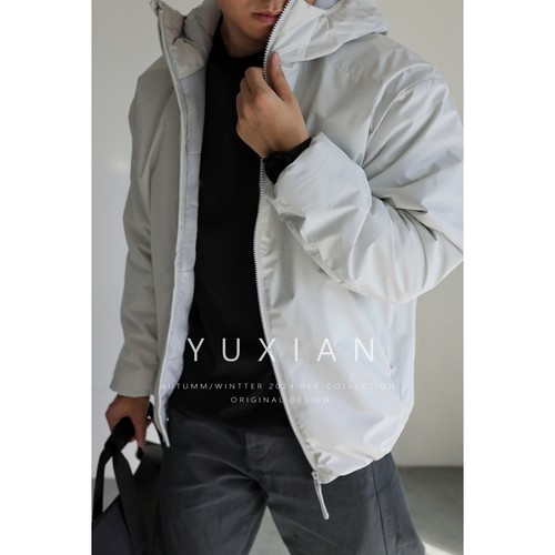 YUXIAN轻盈暖绒棉服连帽外套冬季