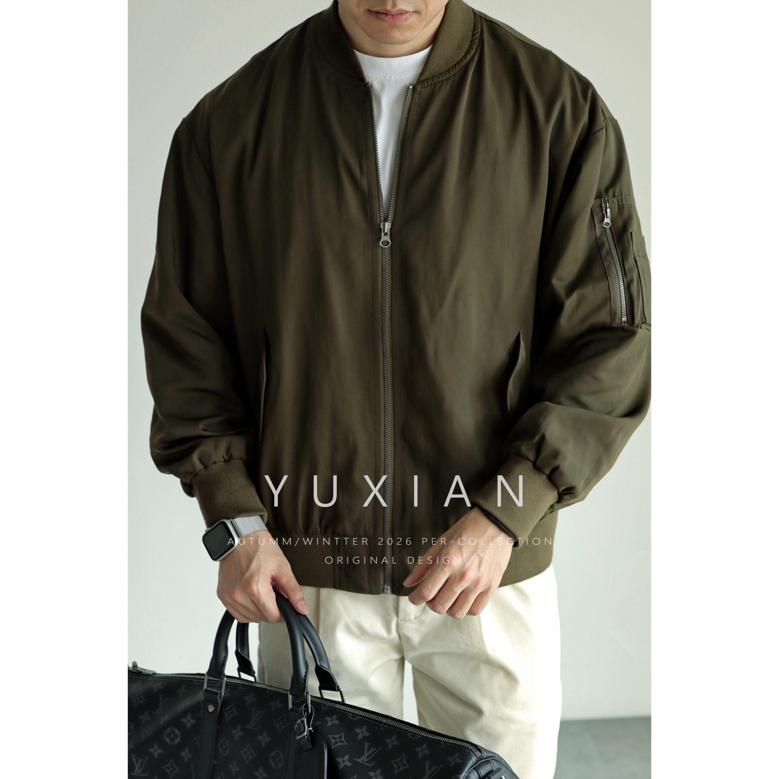 余闲棒球领春秋季宽松飞行员夹克